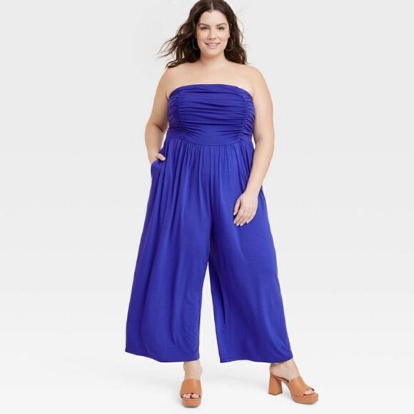 Ava & Viv Strapless Jumpsuit Royal Blue NWOT Size XXL - Picture 2 of 12